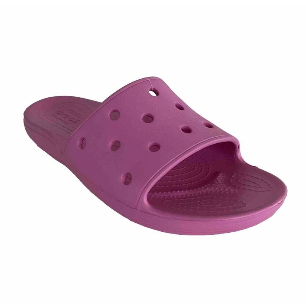 CROCS Open-toe Perforated Slide Sandals Pink Men 13